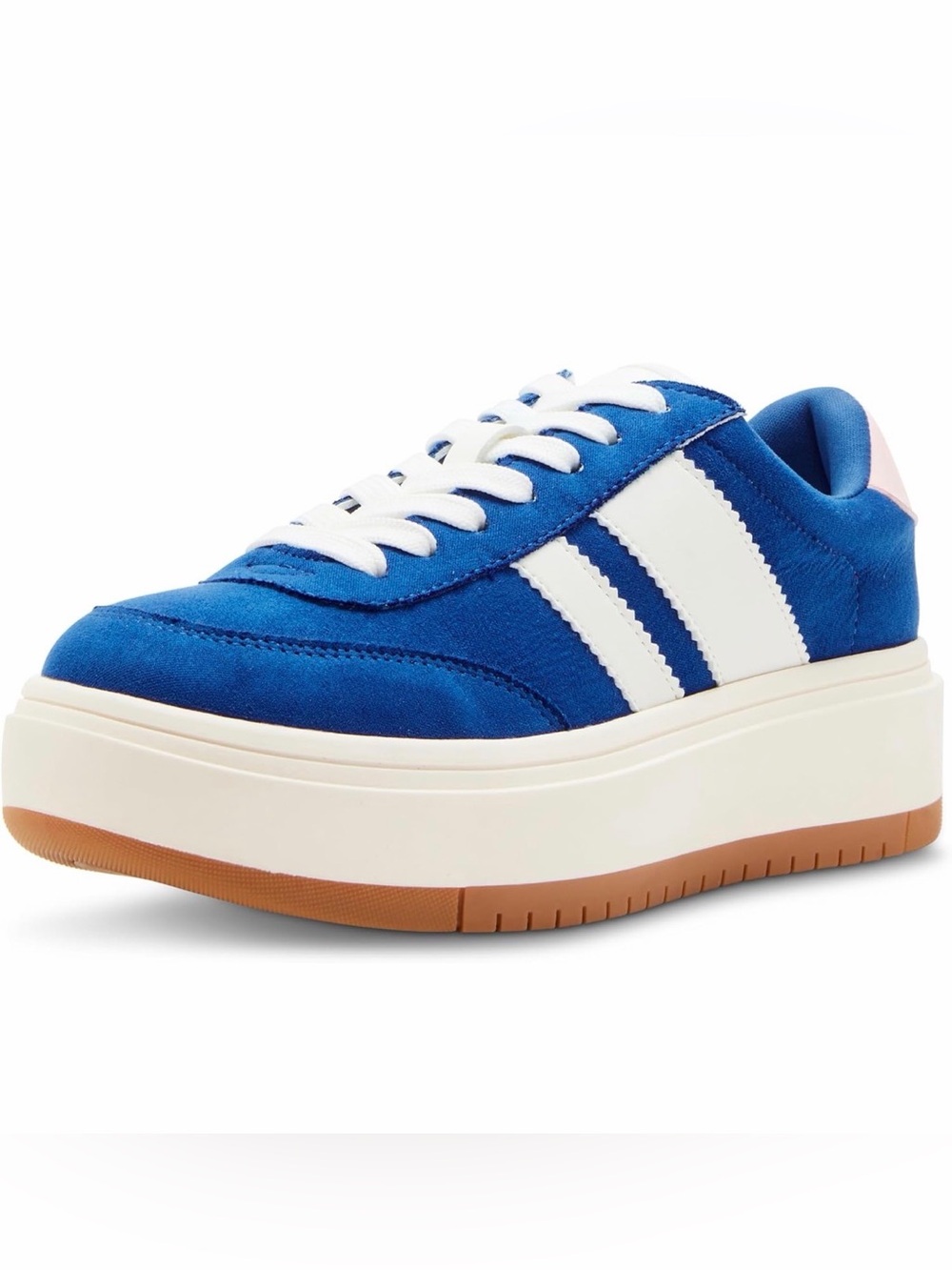 Madden Girl Blue and White Platform Lace-Up Sneakers
